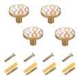 thumbnail image 2 of Wavy Line Pattern Cabinet Furniture Knobs Drawer Metal Pulls 1.26in Acrylic Zinc Alloy Dual Screw Set, 2 of 9