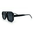 thumbnail image 6 of Mens Squared Rectangular Racer Plastic Urban Hipster Sunglasses All Black, 6 of 8