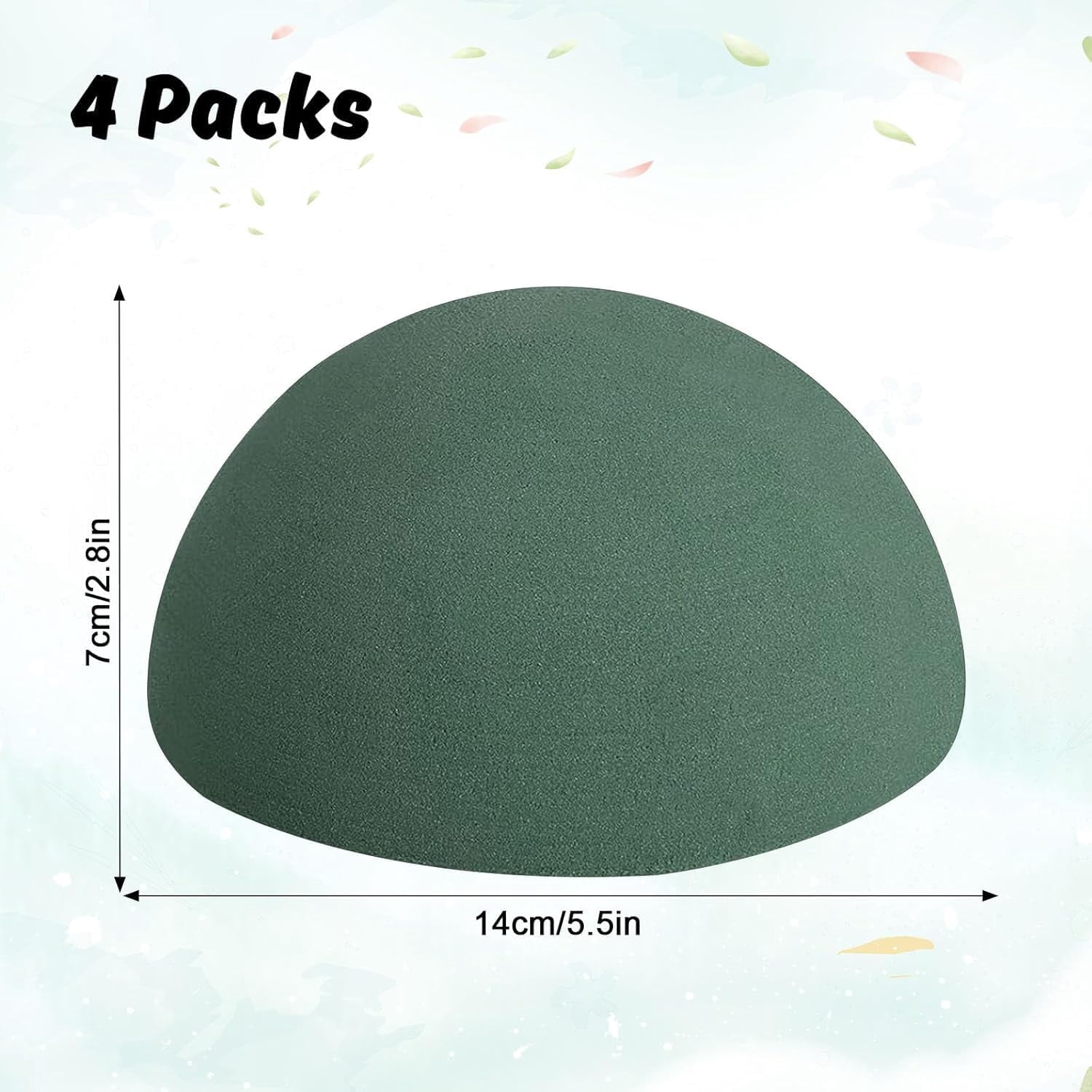4 PCS Half Ball Floral Foam, Round Floral Dry Foam Blocks Green Flower Styrofoam for Fresh and Artificial Flower Arrangements (5.5 X 2.8 Inches)