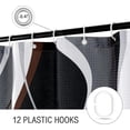 thumbnail image 5 of Brown Shower Curtain, Black and Grey Abstract Modern Bathroom Decor, Waffle Weave Textured Fabric Shower Curtain Set with Hooks, 72x72, 5 of 6