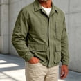 thumbnail image 2 of Turilly Plus Size Mens Cargo Utility Jacket Lapel Collar Full Zip Multi Pocket Work Coat for Fall Winter Outdoor, 2 of 9