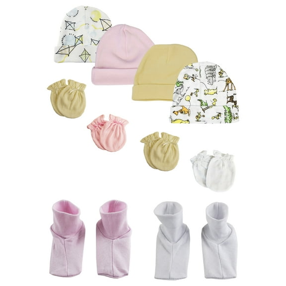 Boys Girls Caps, Booties and Mittens (Pack of 10)