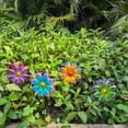 thumbnail image 3 of Flower Garden Stakes, Colorful Flowers Decorative Garden Stake Yard Art Floral Sticks Ornaments for Outdoor Lawn Porch Pathway Patio Decor, 3 of 6