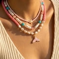 thumbnail image 5 of NICKSUN Boho Beach Vacation Multi-Layer Beaded Stackable Necklace, Colorful Seed Bead Choker with Starfish, Seashell, Fish & Mermaid Tail Charms, Coastal Ocean Layered Statement Jewelry, 5 of 8