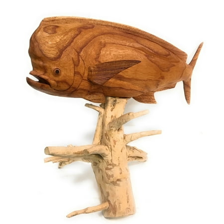 Carved Wood Bass - Mahi Mahi Hand Carved 32