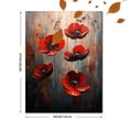 thumbnail image 3 of Red Boho Botanical Flower Ready to Hang Canvas Modern Living Room Home Wall Decor Print, 3 of 8