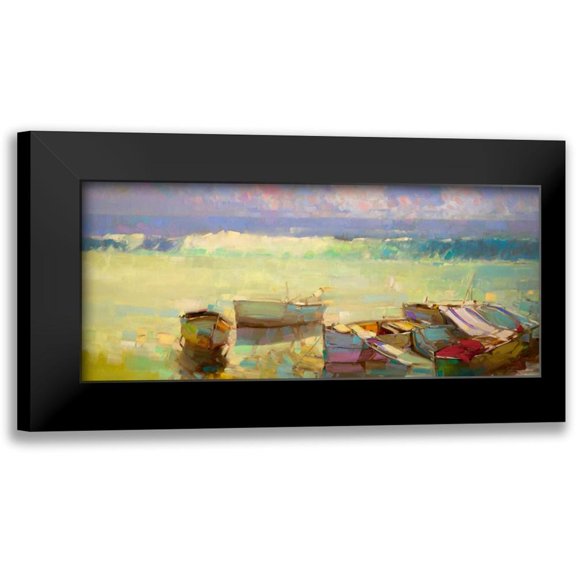Yeremyan, Vahe 14x8 Black Modern Framed Museum Art Print Titled - Rowboats