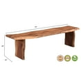 thumbnail image 2 of Taran Designs Harper 72" Solid Wood Live Edge Dining Bench in Brown, 2 of 4