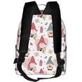 thumbnail image 3 of Lsque Gnome With Love Letter Pattern Backpack – School Travel Canvas Daypack with Ergonomic Padded Straps, Multiple Compartments & Leather Handle, 3 of 5