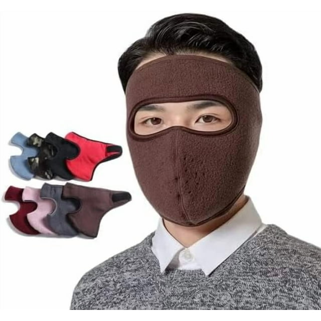 HUGFEGWE Winter Fleece Mask Warm Mask,Full Cover Face Mask Outdoor Windproof Mask Breathable Thickened Dustproof Reusable Mask CJB91-11995
