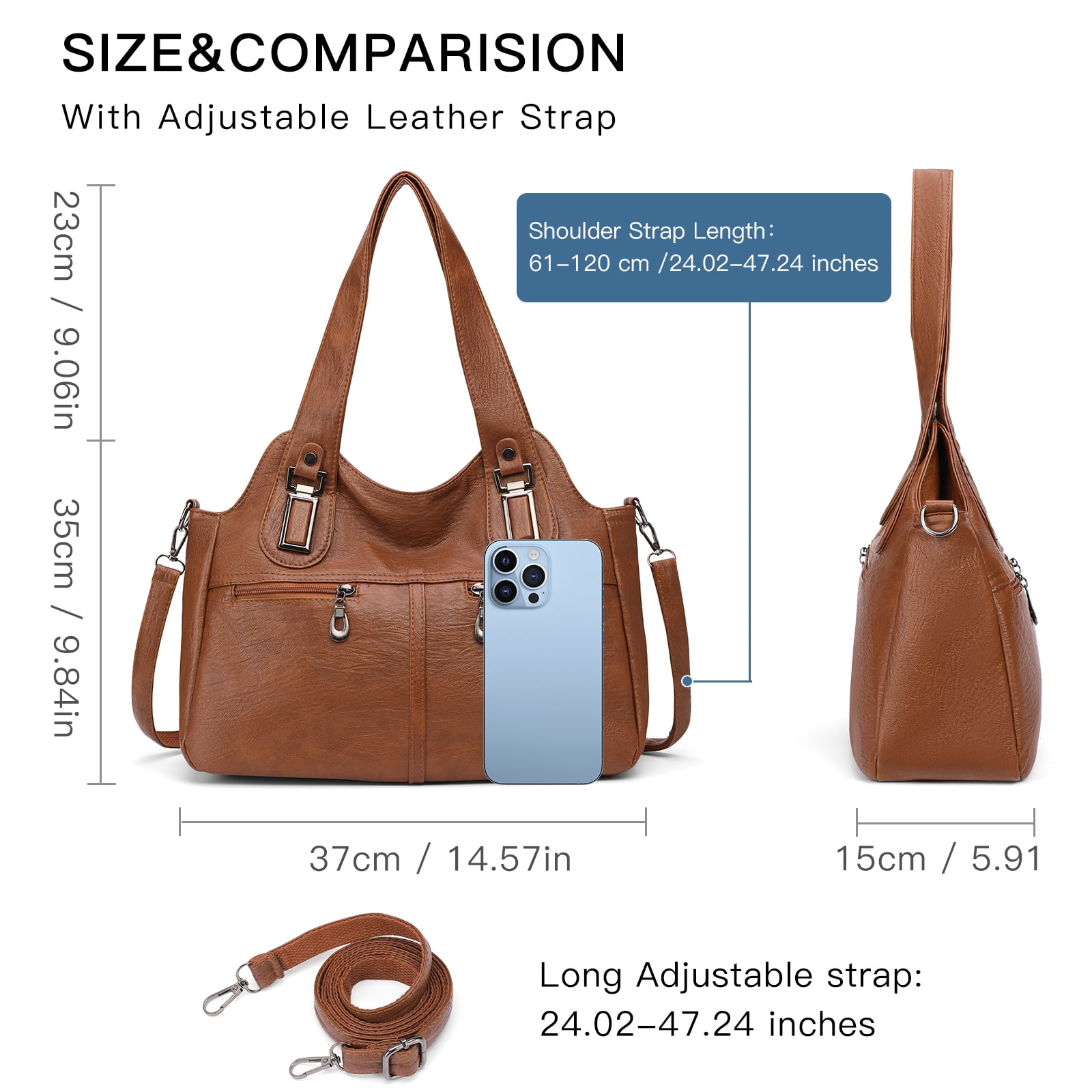 KALUNMA Hobo Bag for Women Crossbody Purse and Handbags Ladies Leather Shoulder Bags