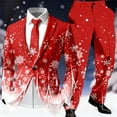 thumbnail image 2 of Ugly Christmas Suits for Men 2 Piece One Button Xmas Jacket Blazer with Pockets And Pant Set Funny Snowflake Slim Fit Winter Party Mens Suits, 2 of 3