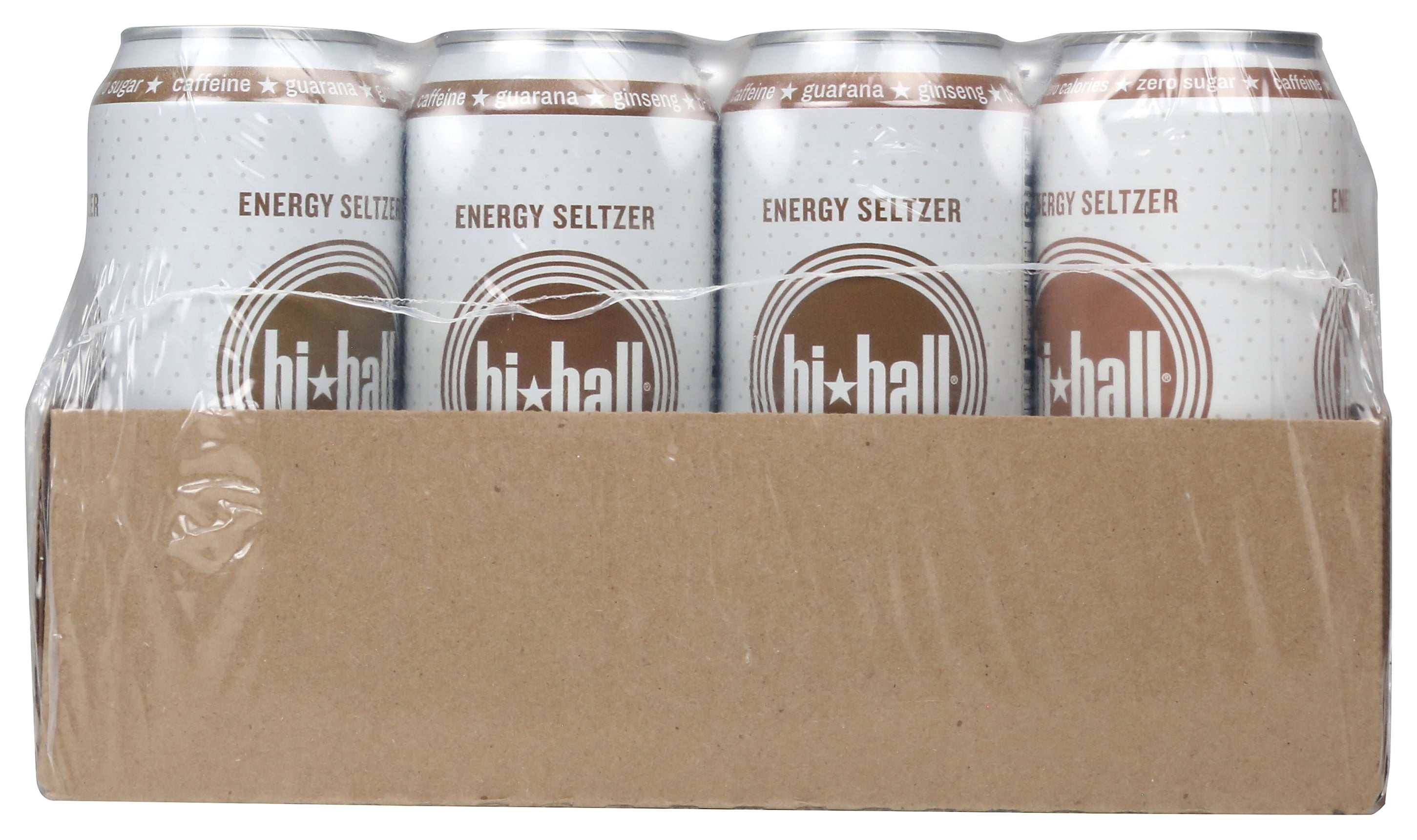 Hiball Clean Energy Drink, Zero Sugar Caffeinated Seltzer Water, Vanilla, 16 Fl Oz, 12 Pack