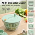 thumbnail image 3 of Large Capacity Multi-Function Salad Spinner with Slicer, One-Hand Pump Lettuce Spinner with Quick Stop Button, for Efficient Food Washing and Drying (White), 3 of 7
