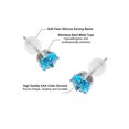 thumbnail image 4 of 12 Pairs Surgical Stainless Steel Stud Earring Sets Birthstone Cubic Zirconia Stud Earrings for Women 3 4 5 6mm, 4 of 5