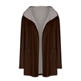 thumbnail image 3 of GigrtiJin Womens Fall Long Sleeves Casual Coats Fashion Solid Color Hooded Cardigan Outwear with Pockets, 3 of 5