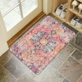 thumbnail image 4 of Retro Door Mat, 17 X 30 Inch Bohemian Light Pink Ethnic Rug Welcome Doormat Decorative Home Floor Mat, Non Slip Rubber Back and Strong Water Absorption for Outdoor Indoor Entrance Decor, 4 of 6