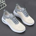 thumbnail image 4 of Mostsola Knitted Sneakers for Women Lace up Platform Running Shoes Comfortable Casual Flats, 4 of 7