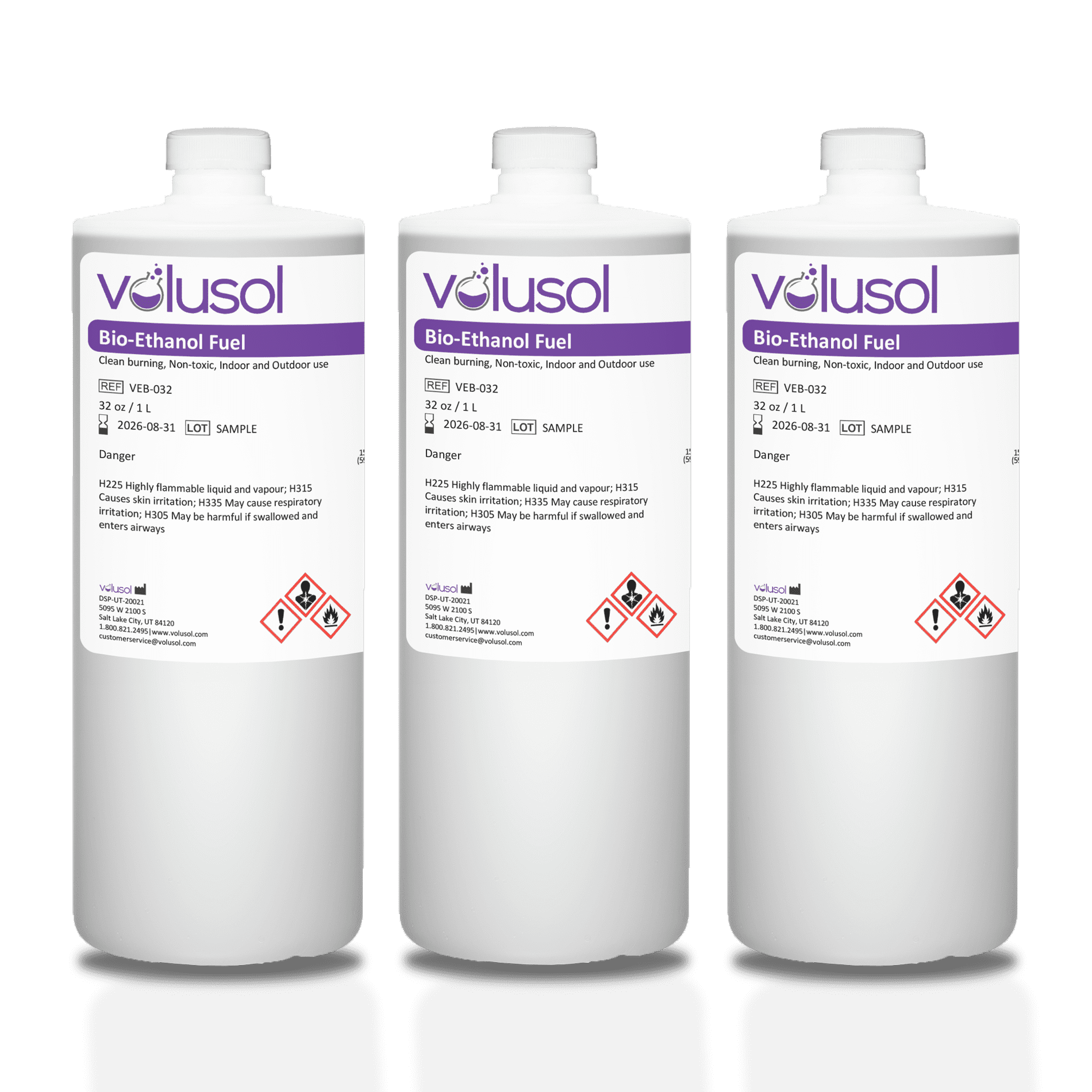Fireplace Fuel, Ventless, BioEthanol, Clean Burning/EcoFriendly (1000mL /32 oz.) (Pack of 3