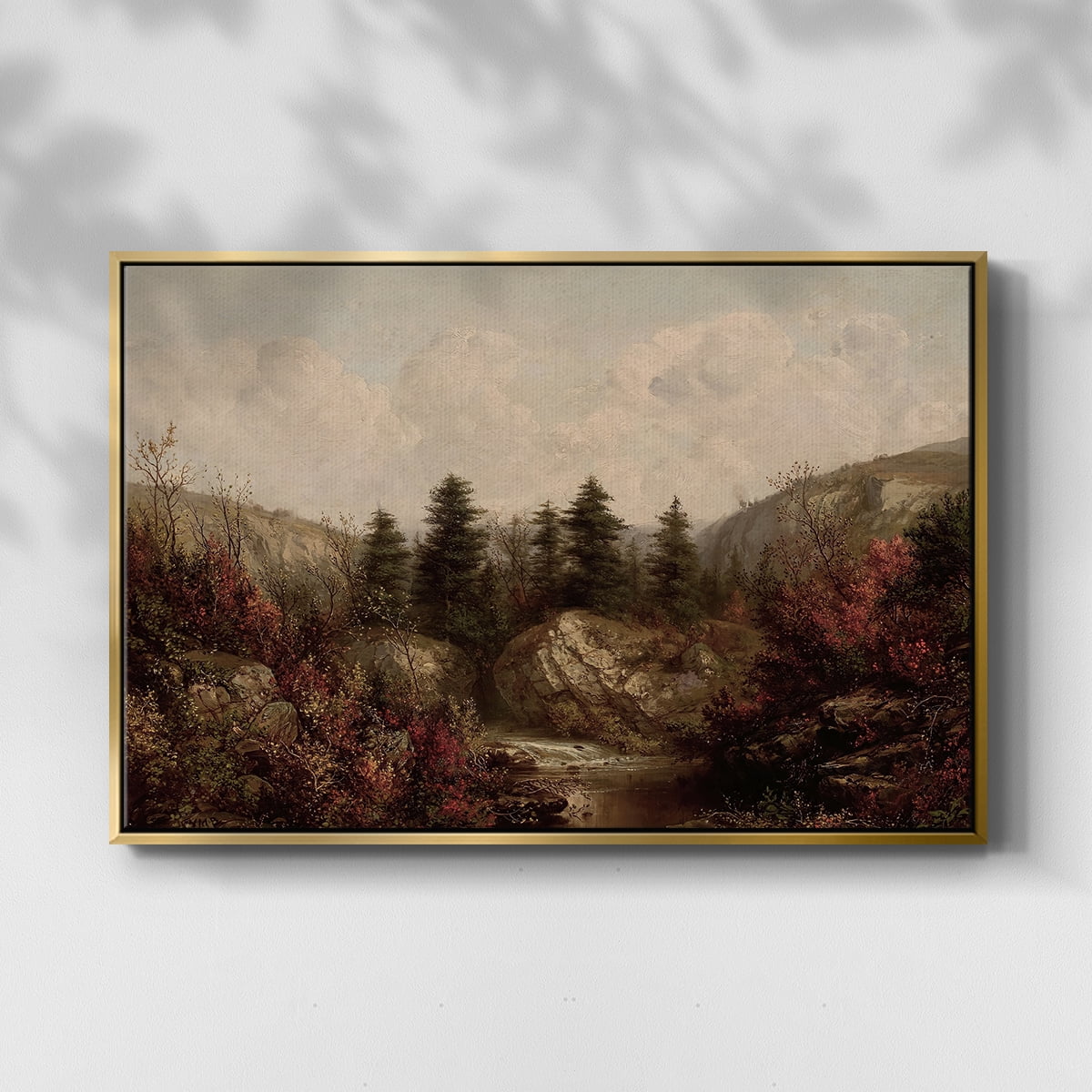 Vintage Landscape-CCCXXVIII By Wexford Home Framed in Gold Wood Gallery Wrapped Canvas 27 in. x 41 in.