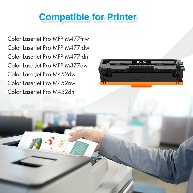 Toner A Colori Per HP LaserJet M477 Toner Compatibile HP 410A (CF410A) - Per Stampanti LaserJet Pro MFP M477fnw, M477fdw, M452dn, A Colori CF410A Compatibile Per LaserJet Pro - Foto 6