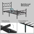 thumbnail image 5 of Zimtown Twin Bed Frame with Smart LED Light, Metal Platform Bed with Charging Station, Black, 5 of 9