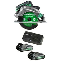 Metabo HPT 18v MultiVolt 7-1/4 Inch Corldess Circular Saw with 18V 2Ah Lithium Batteries with Charger Kit