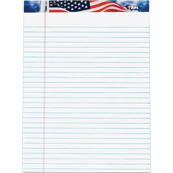 American Pride Writing Pad Wide/Legal Rule, 8.5 x 11.75, White, 50 Sheets, 12/Pack