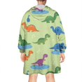 thumbnail image 2 of Wearable Oversized Blanket,Green Dinosaurs Ponds Pattern Wearable Blanket Hoodie for Adults,Cozy Hooded Blankets with Super Pockets,Super Warm Fuzzy Pullover for Women & Men, 2 of 6