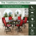 thumbnail image 5 of Hanover Traditions 7-Piece Outdoor High Dining Patio Set, 6 Counter-Height Padded Sling Swivel Chairs and 56" Round Cast Aluminum Table, Brushed Bronze Finish, Rust-Resistant, All-Weather, 5 of 9