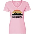 thumbnail image 3 of Inktastic Boston Massachusetts Skyline Sunset Women's V-Neck T-Shirt, 3 of 5