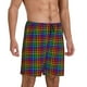 thumbnail image 2 of Fotbe Rainbow Houndstooth Pantalones Cortos de Pijama para Hombre, Ropa de Dormir, Pantalones de Pijama Cortos para Hombre-Large, 2 of 6