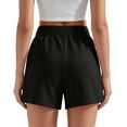 thumbnail image 4 of JoveMarine Athletic Shorts for Women, Running Shorts for Women Loose Solid - Versatile Outdoor Sports Workout Gym, Breathable Lightweight Quick-Dry Summer Activewear,Black L, 4 of 4