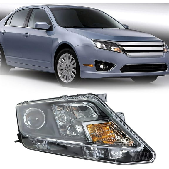labwork Headlight Assembly Replacement for 2010-2012 Ford Fusion Halogen Clear Len Black Interior Right Passenger FO2503273