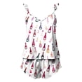 thumbnail image 4 of Smsaxvxz Pajama Set for Women Fashion Floral Printed Ruffle Sleeve Casual Loose Camisole Top and Shorts Sleepwear Sets White 01 M, 4 of 7