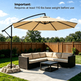 thumbnail image 3 of GVDV 10ft Cantilever Patio Umbrellas,360° Rotation Outdoor Offset Umbrella with Tilt & Crank,UPF 50+ for Garden Deck,Pool,Backyard, 3 of 10