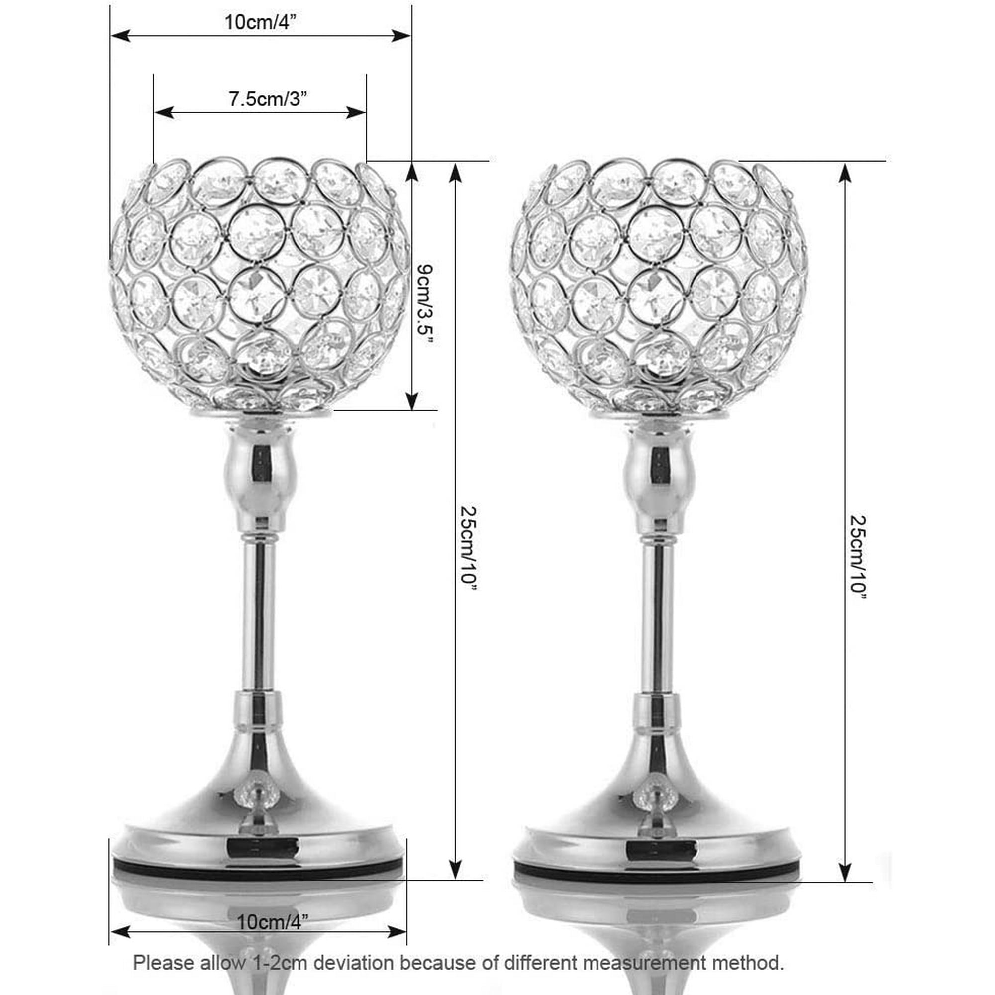 2pcs Silver Crystal Tea Light Candle Holders Centerpiece For Table Dining Room Coffee Table Home Decor Candlestick 10 Inches Tall Walmart Canada