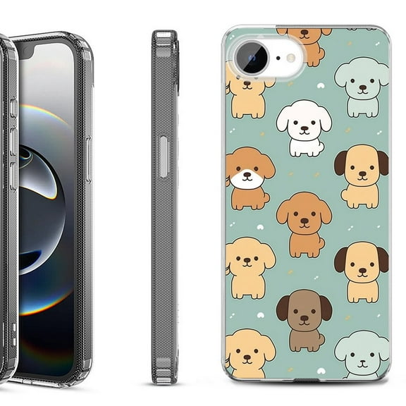 Shockproof Protective Phone Case for iPhone 16e, by OneToughShield - Puppies