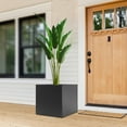 thumbnail image 3 of 20-inch Cube Metal Steel Garden Deck Planter Box Square Black Yard Flower Pot, 3 of 21