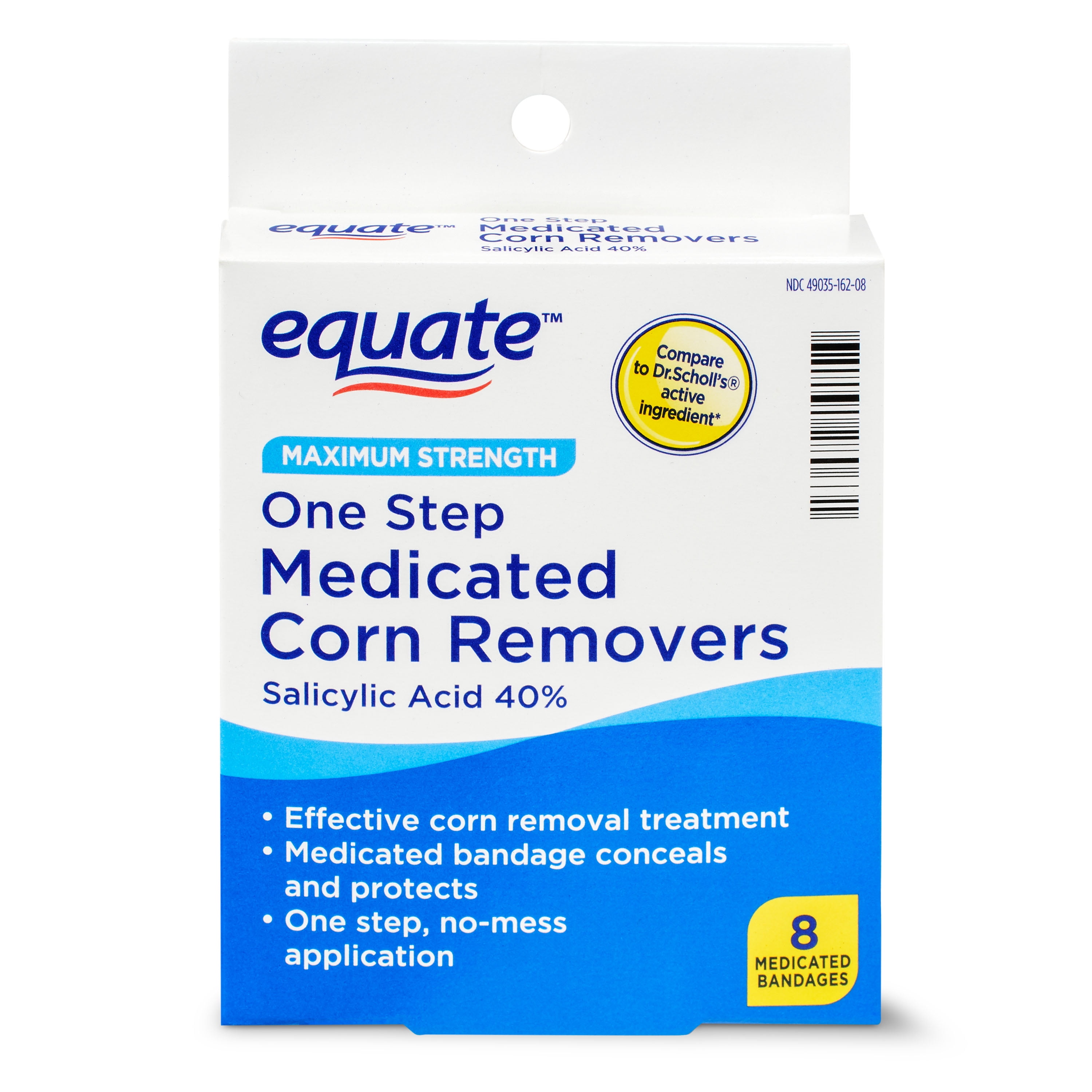 Equate Maximum Strength One Step Medicated Corn Removers, 8 Count