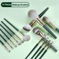 thumbnail image 4 of Pozyie BK Makeup Brush Set, Premium Synthetic 14 Pcs Makeup Brushes with powder puffs, Travel Makeup Brush Set for Foundation, Concealer, Blush and Eyeshadow Brush，Green, 4 of 7