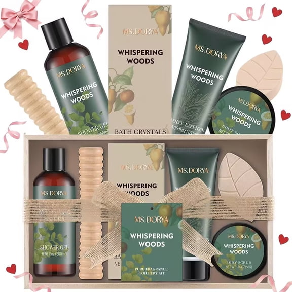 MS.DORYA Bath Gift Set for Women, 7 Pcs Spa Birthday Holiday Christmas Body Care Gifts for Her