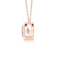 thumbnail image 2 of Angara Collier en Morganite Naturel - Pendentif Solitaire Rond en Morganite avec Lunette en Or Rose 14K pour Femmes, 2 of 8