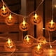 thumbnail image 5 of Luces de Halloween, cadena de luces de calabaza plana de 3 m, 20 LED, luz decorativa de Halloween para fiesta de terror en casa, 5 of 5