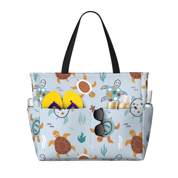 Easygdp Sea Turtle Bolsa de Viaje de Playa de Gran Capacidad, Bolsa Tote Perfecta para la Playa, Escapadas de Fin de Semana y Viajes