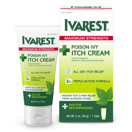 Ivarest Poison Ivy Medicated Cream, Max Strength Relief, Fast-Acting, Anti-Itch, 2oz Unscented