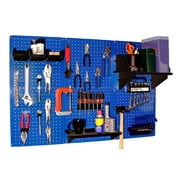 Wall Control 4 Ft Metal Pegboard Standard Tool Organizer for Garage, Blue