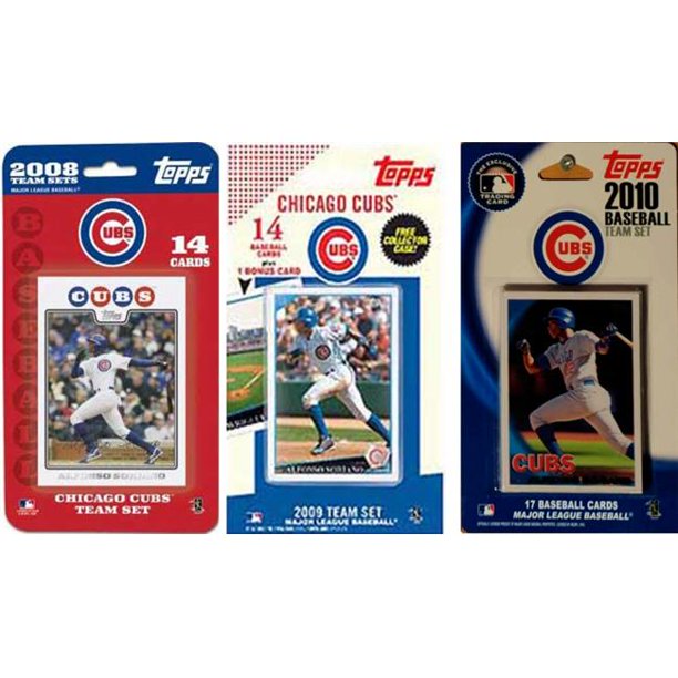 MLB 3 Different Licensed Trading Card Team Sets, Chicago Cubs Walmart