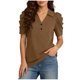thumbnail image 1 of Camisetas de Manga Corta de Verano para Mujeres Moda Pullover de Color Sólido Botón de Solapa Botón Extraíble Camisetas de Manga Corta de Verano de las Mujeres, 1 of 5