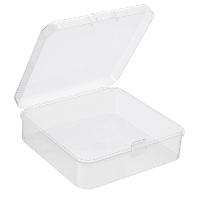 Unique Bargains 85x28mm Plastic Square Clear Storage Container Box with Lid, 6 Pack